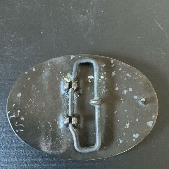 1776-1976 AMERICAN BI-CENTENENNIAL BRASS BELT BUCKLE, OVAL EAGLE - Picture 3 of 3